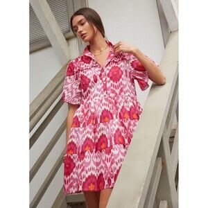 Anthropologie Ro's Garden Mini Dress Vibeka Ruffle Vacay Beach Preppy Sz M NWT
